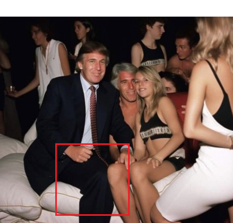 Sur la photo Donald Trump est unijambiste. Détourage en rouge réalisé par la rédaction des Observateurs.