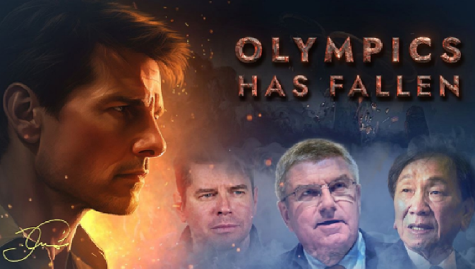 Une affiche du faux documentaire "Olympics has fallen" parue en juin 2023.
