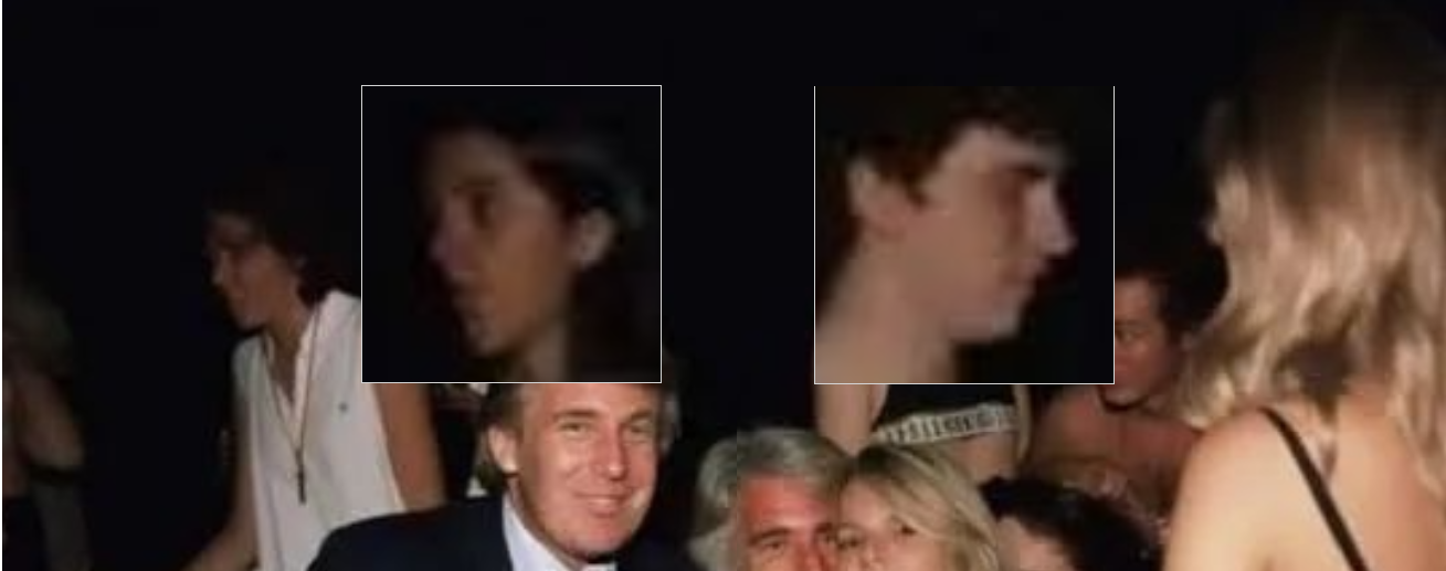Les visages des personnes en arrière-plan révèlent des anomalies. Zoom sur les détails effectué par la rédaction des Observateurs.