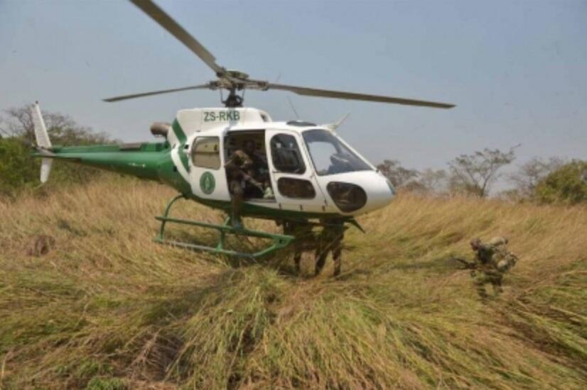 An African Parks helicopter.
